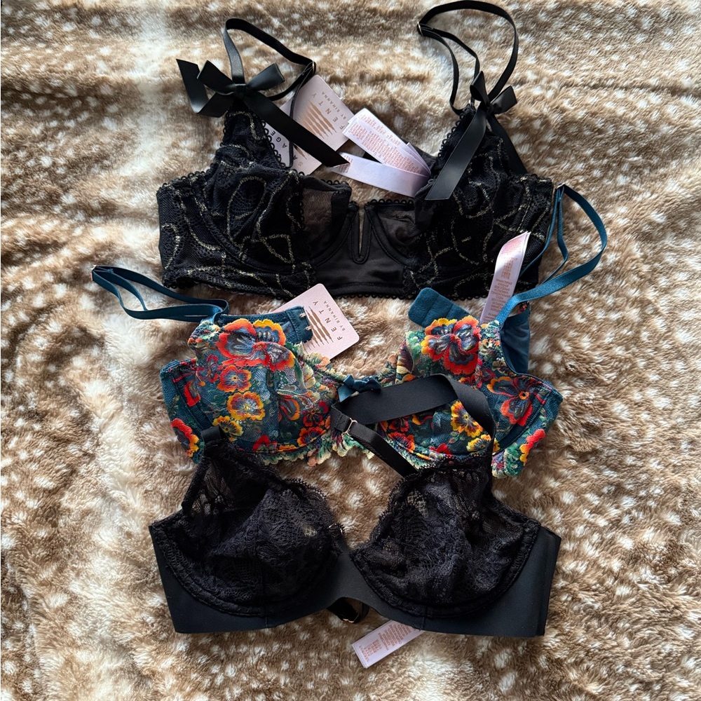 Savage X Fenty Black Lace Bras Intimates
